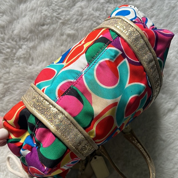 Coach F21361 Poppy Signature C Spotlight Glam Multicolor Shoulder Bag Tote - Picture 6 of 17